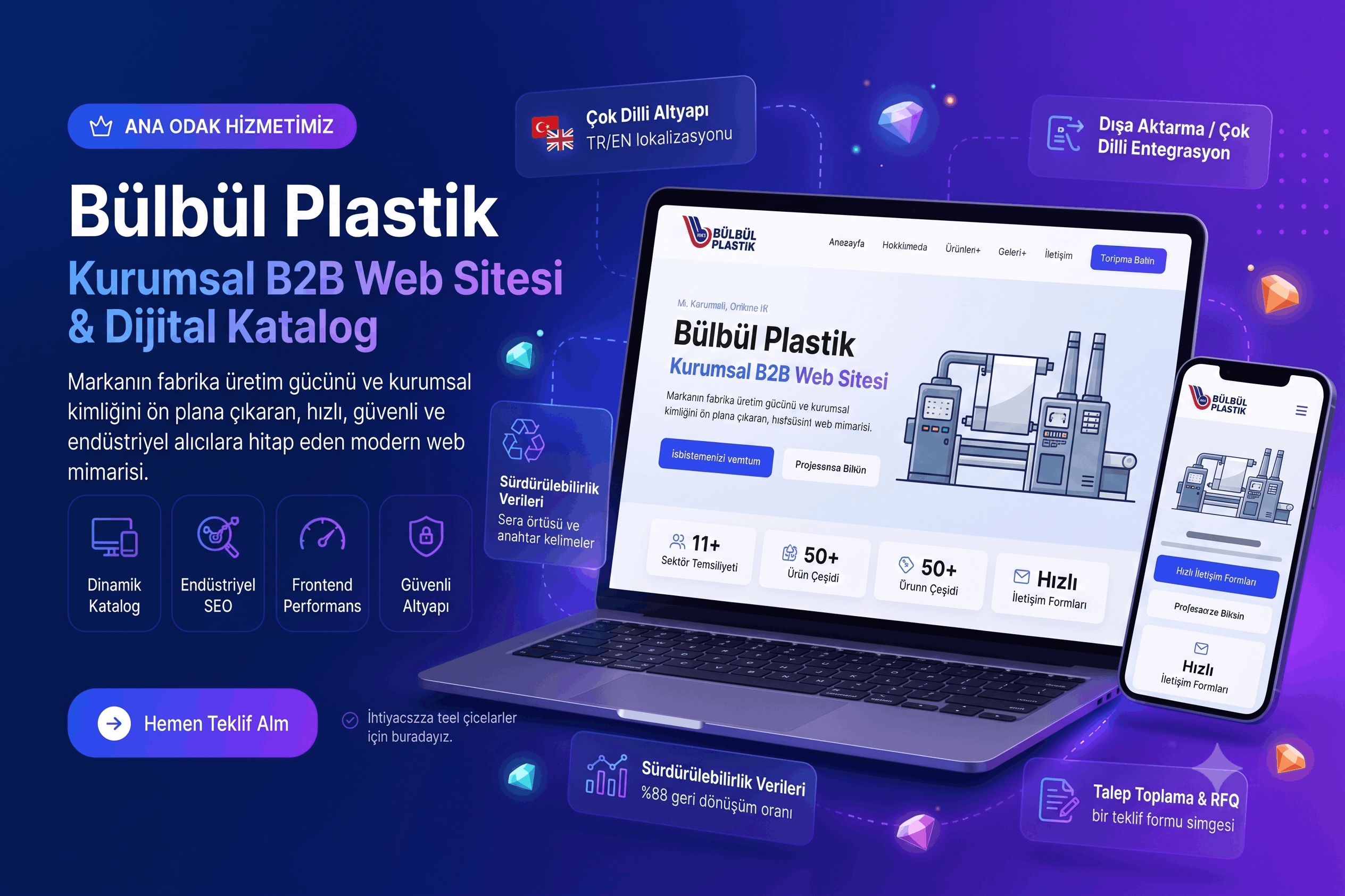 Bülbül Plastik Kurumsal Web Sitesi ve Ürün Katalog Vitrini